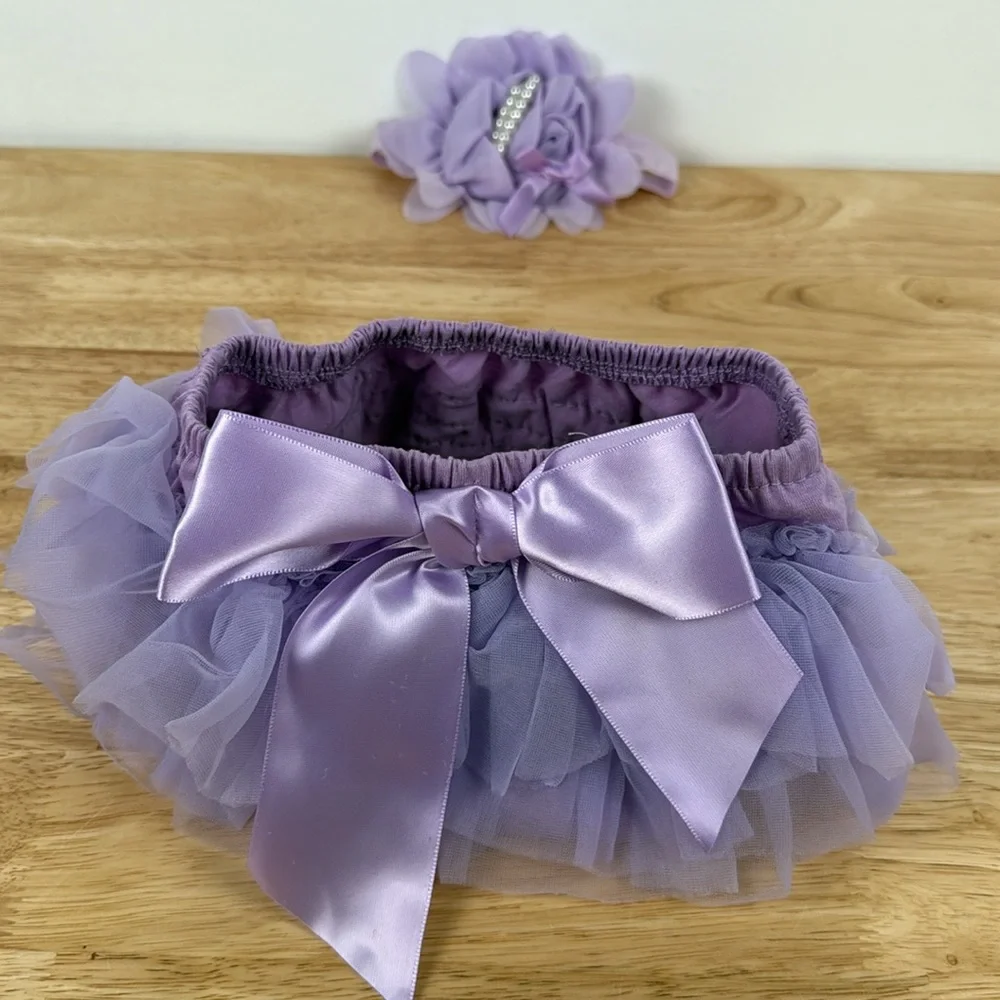 Baby Lavender Tutu Bloomers and Headband Set